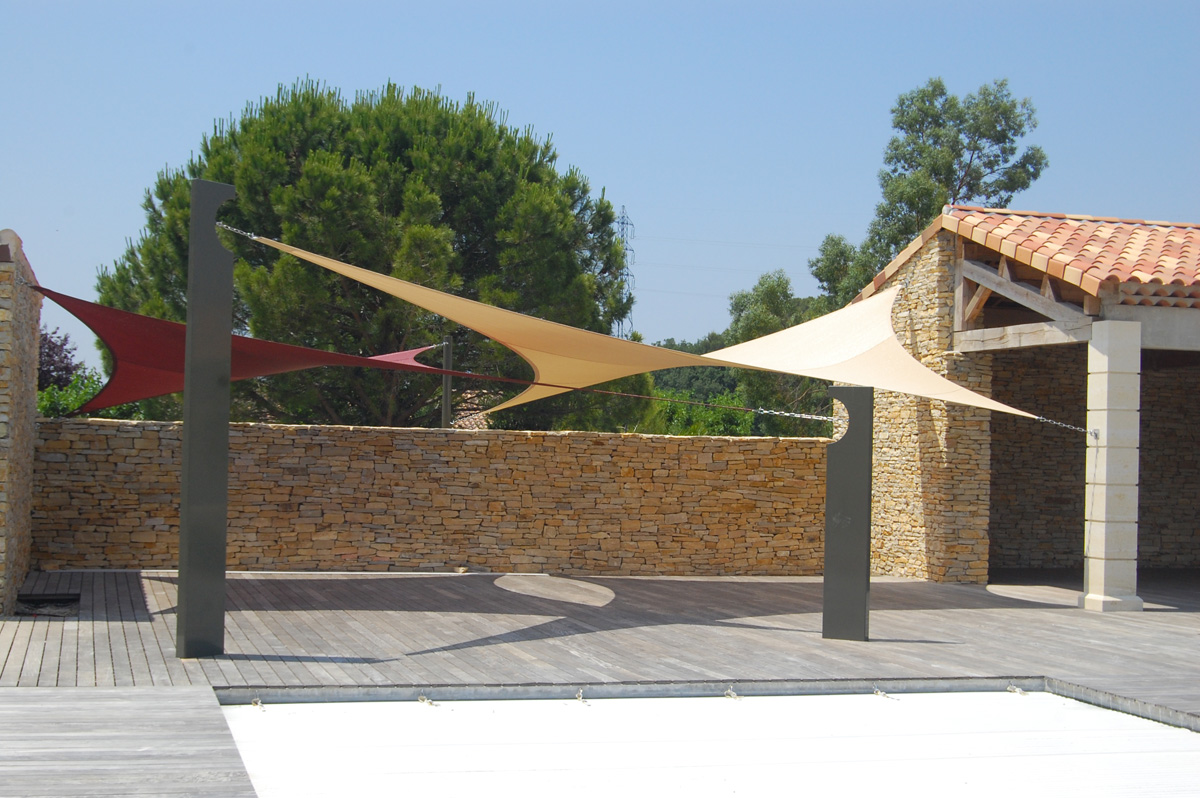 Surface ombragée: 52m2, Textile: HDPE, Lieu: France